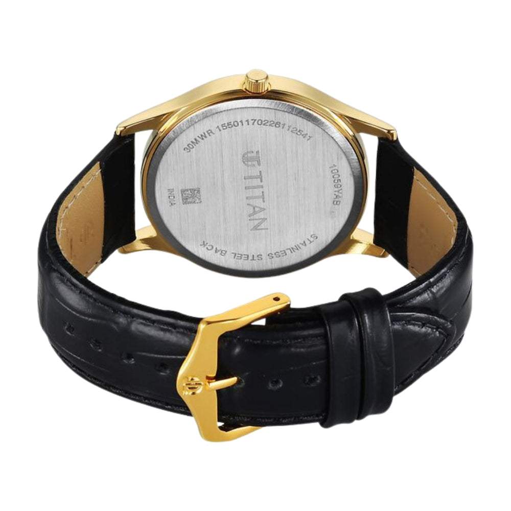 Titan Karishma Regal Classic Day-Date Men's Dress Watch 10059YL01