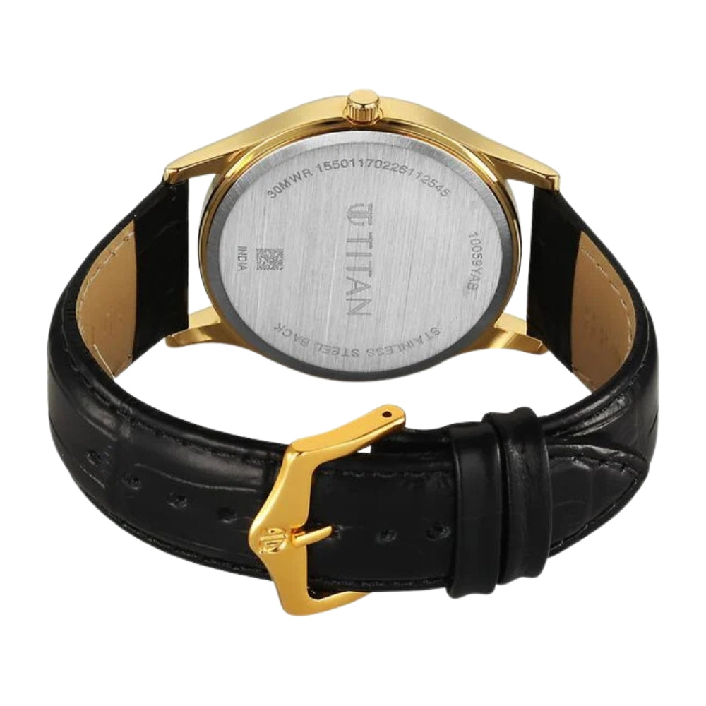 Titan Karishma Regal Classic Day-Date Men's Dress Watch 10059YL03