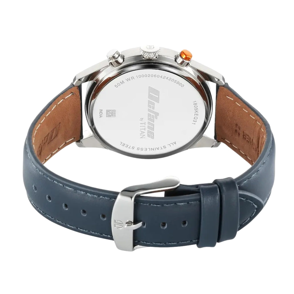 Titan Octane Quartz Multifunction Blue Dial With Blue Leather Strap Watch For Men 1805KL01