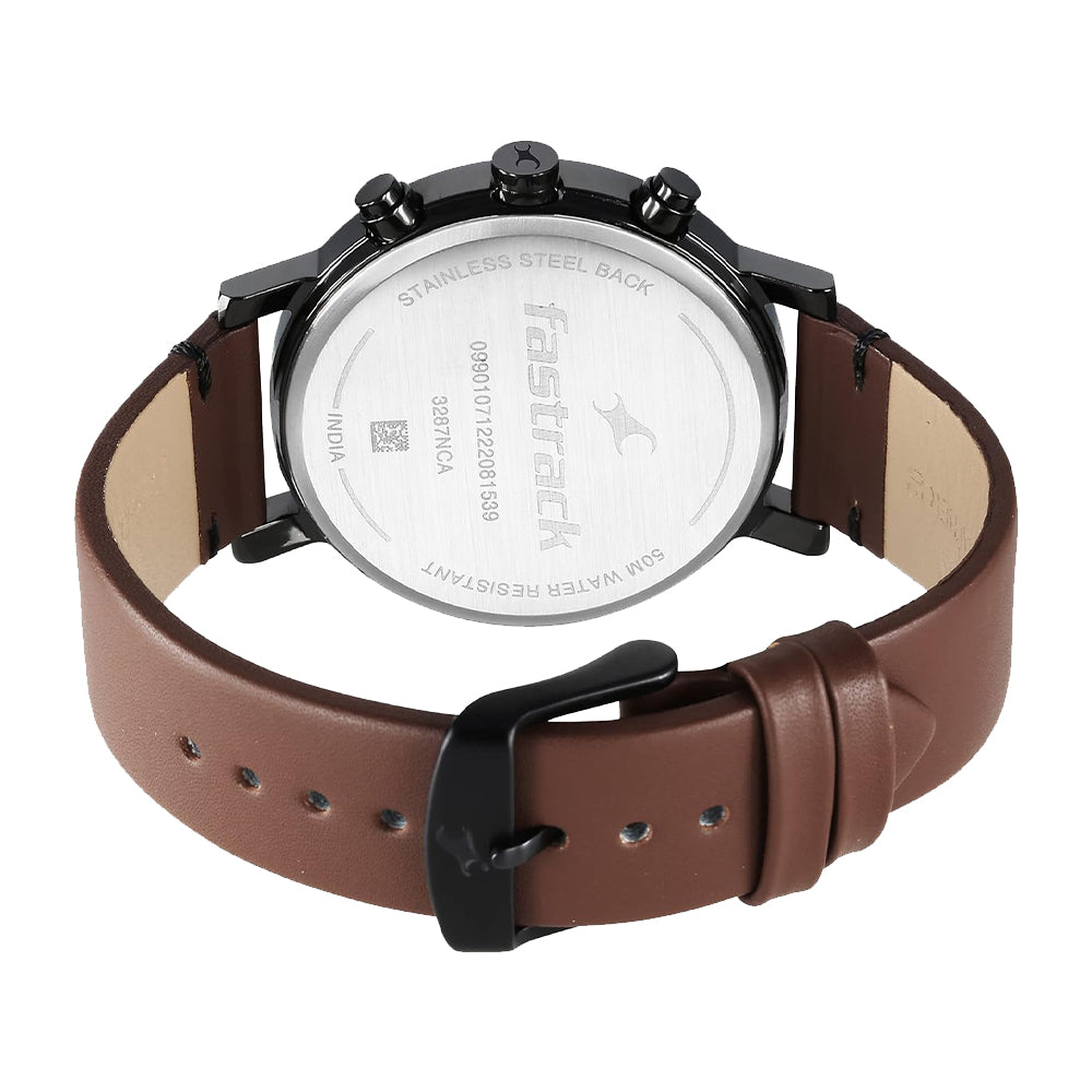 Fastrack Tick Tock Black Dial Watch for Guys 3287NL01