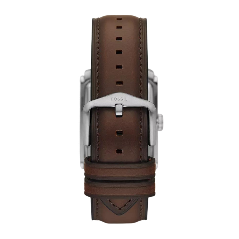 Fossil Carraway Three-Hand Brown Leather Watch FS6012