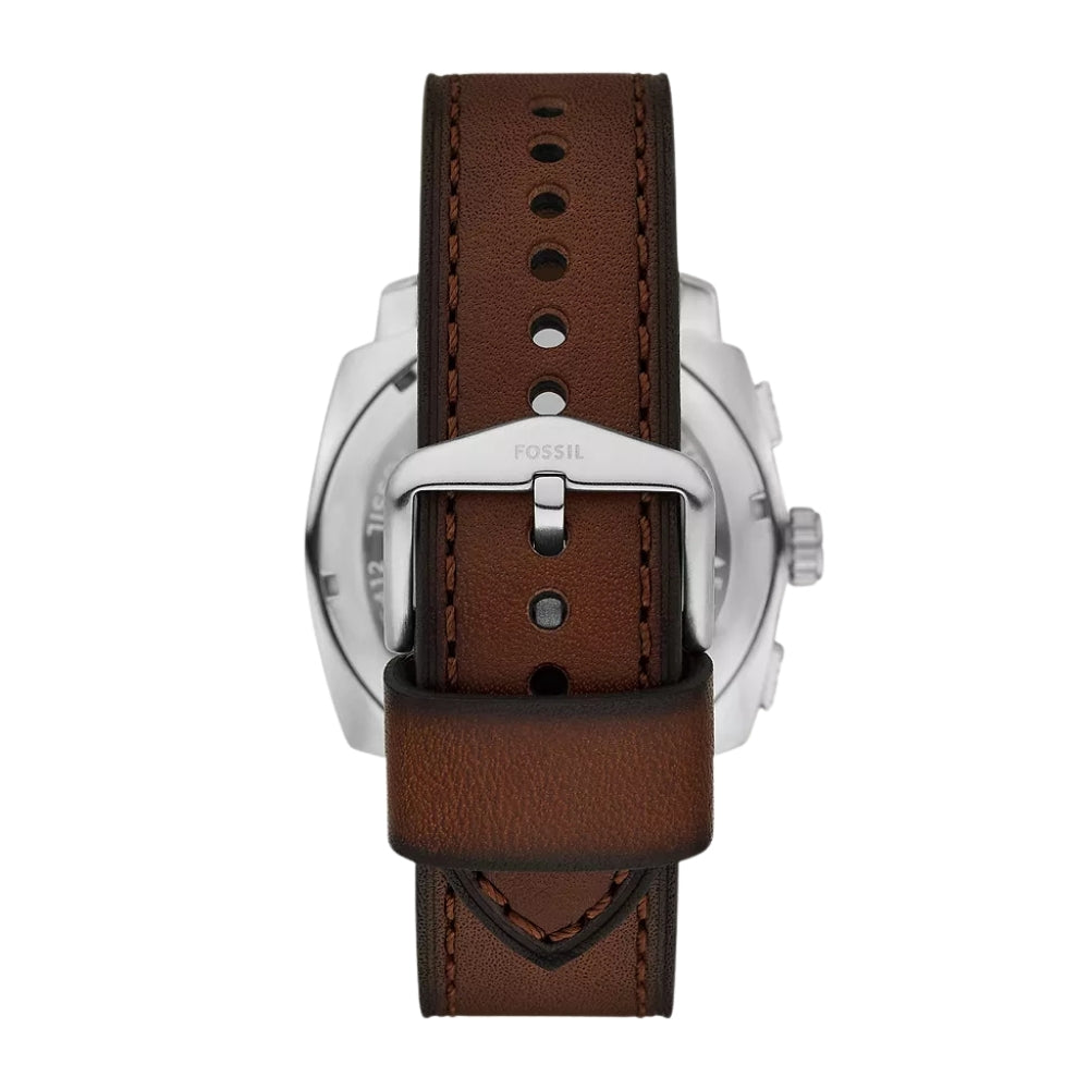 Fossil Machine Chronograph Brown Leather Watch FS6100