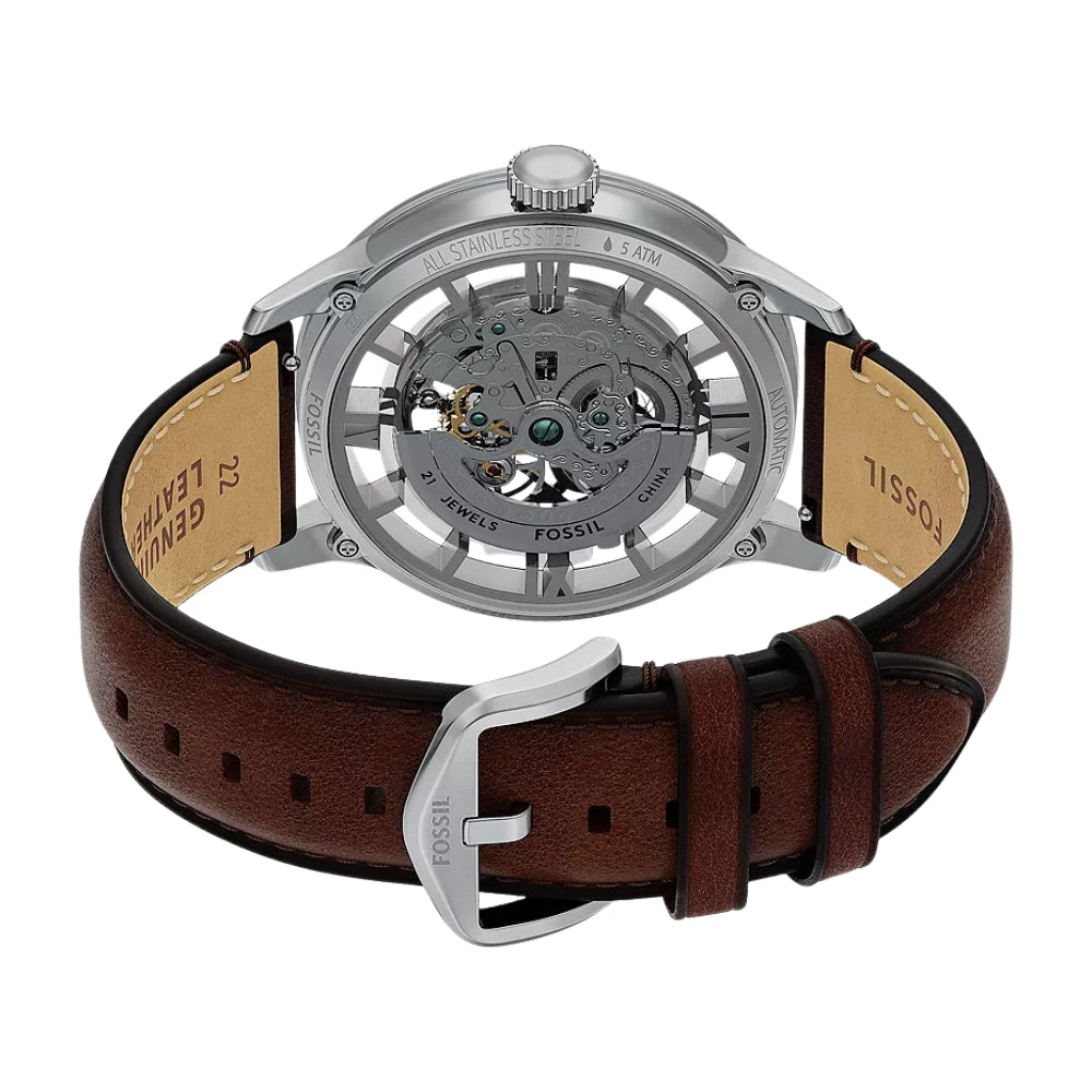 Fossil Townsman 44mm Automatic Brown Leather Watch ME3270