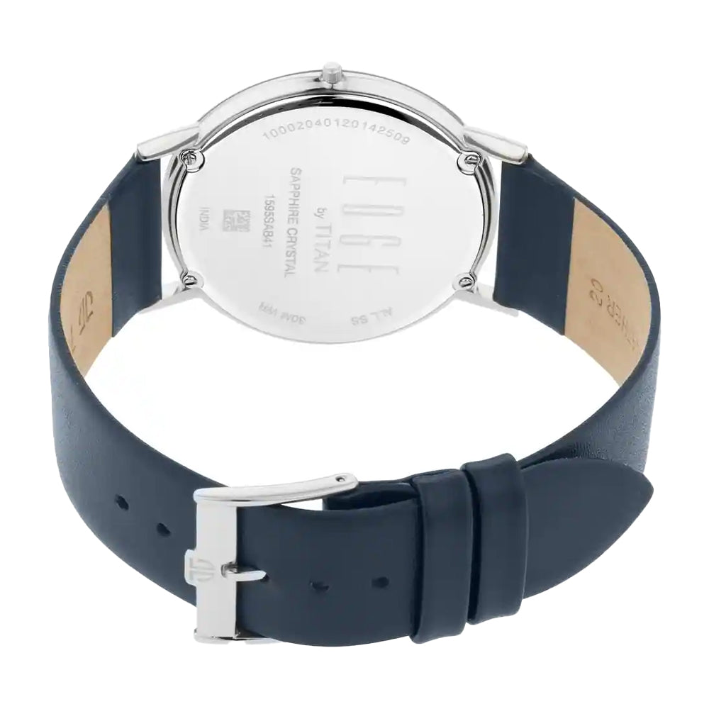 Titan Edge watch with Silver white dial with Rosegold highlights 1595SL06