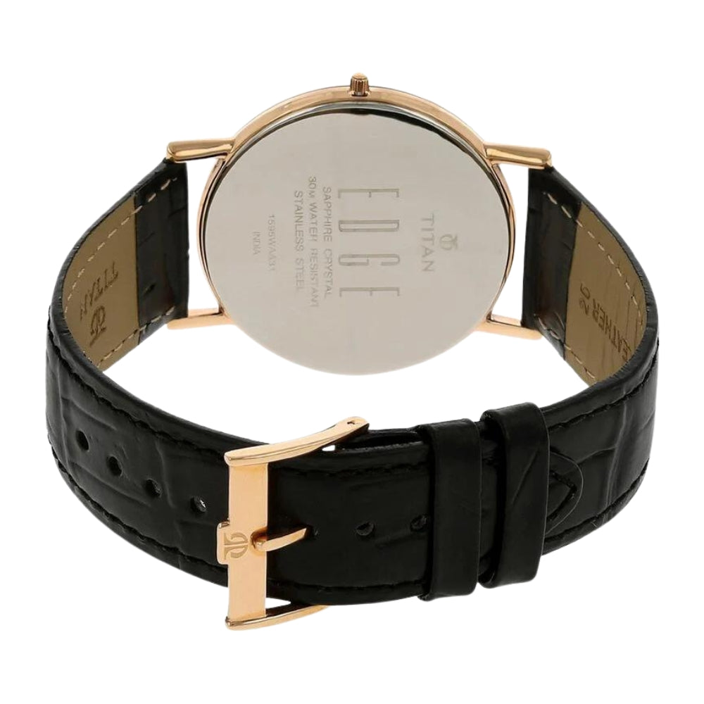 Titan Quartz Analog White Dial Leather Strap Watch for Men 1595WL01
