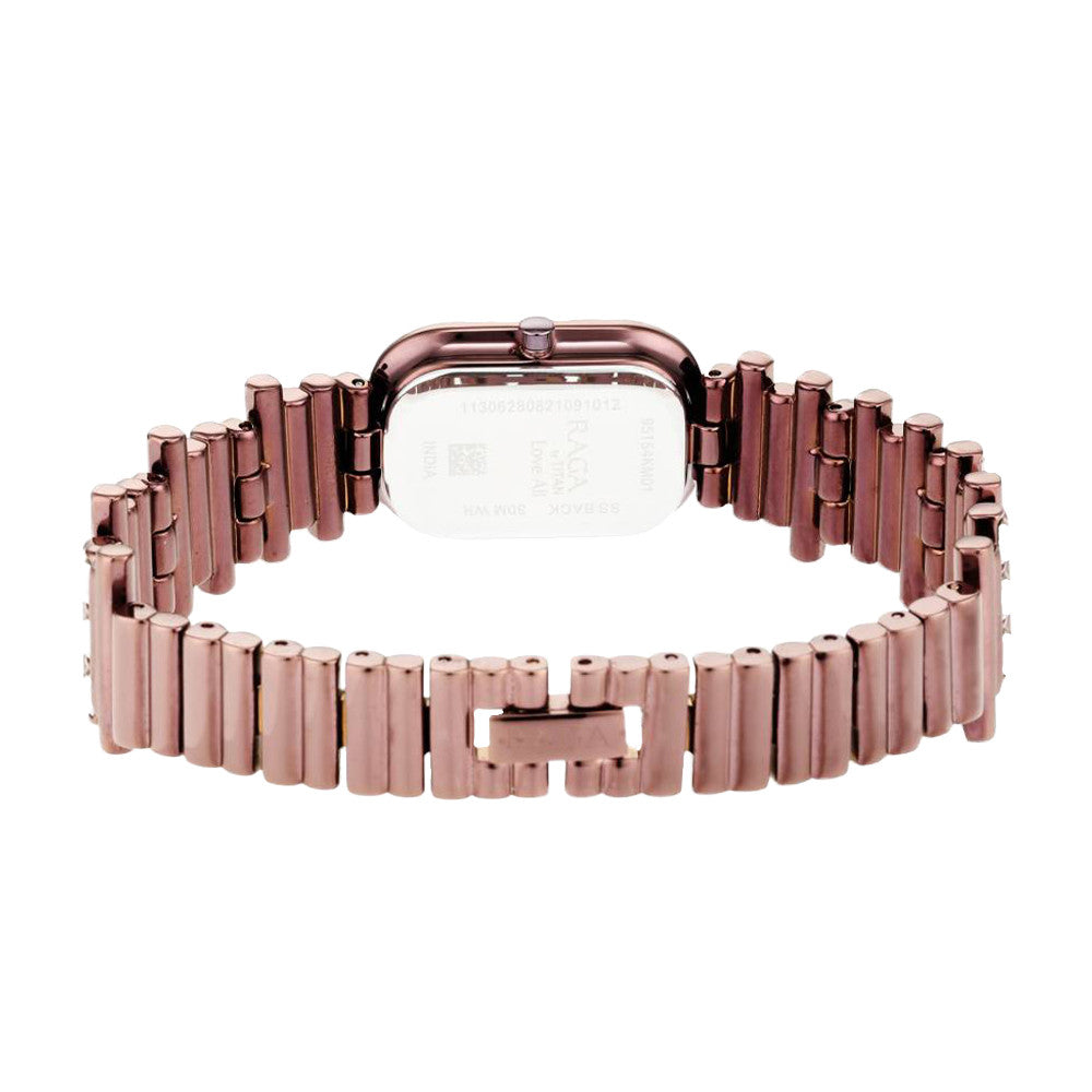 Titan Love All Brown Dial Analog Metal Strap Watch for Women 95154QM01