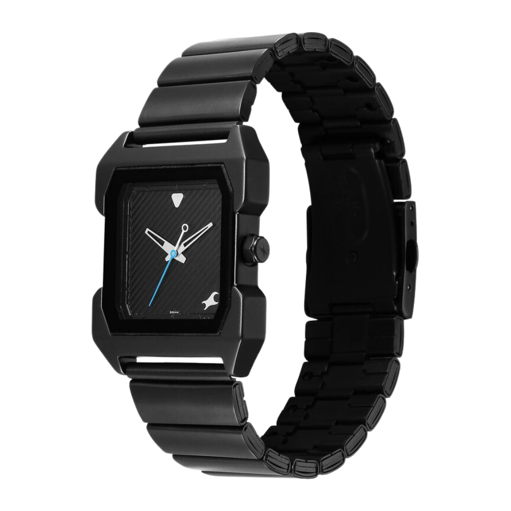 Fastrack Pulse Quartz Analog Black Dial With Black Stainless steel Strap Watch for Guys 1474NM02