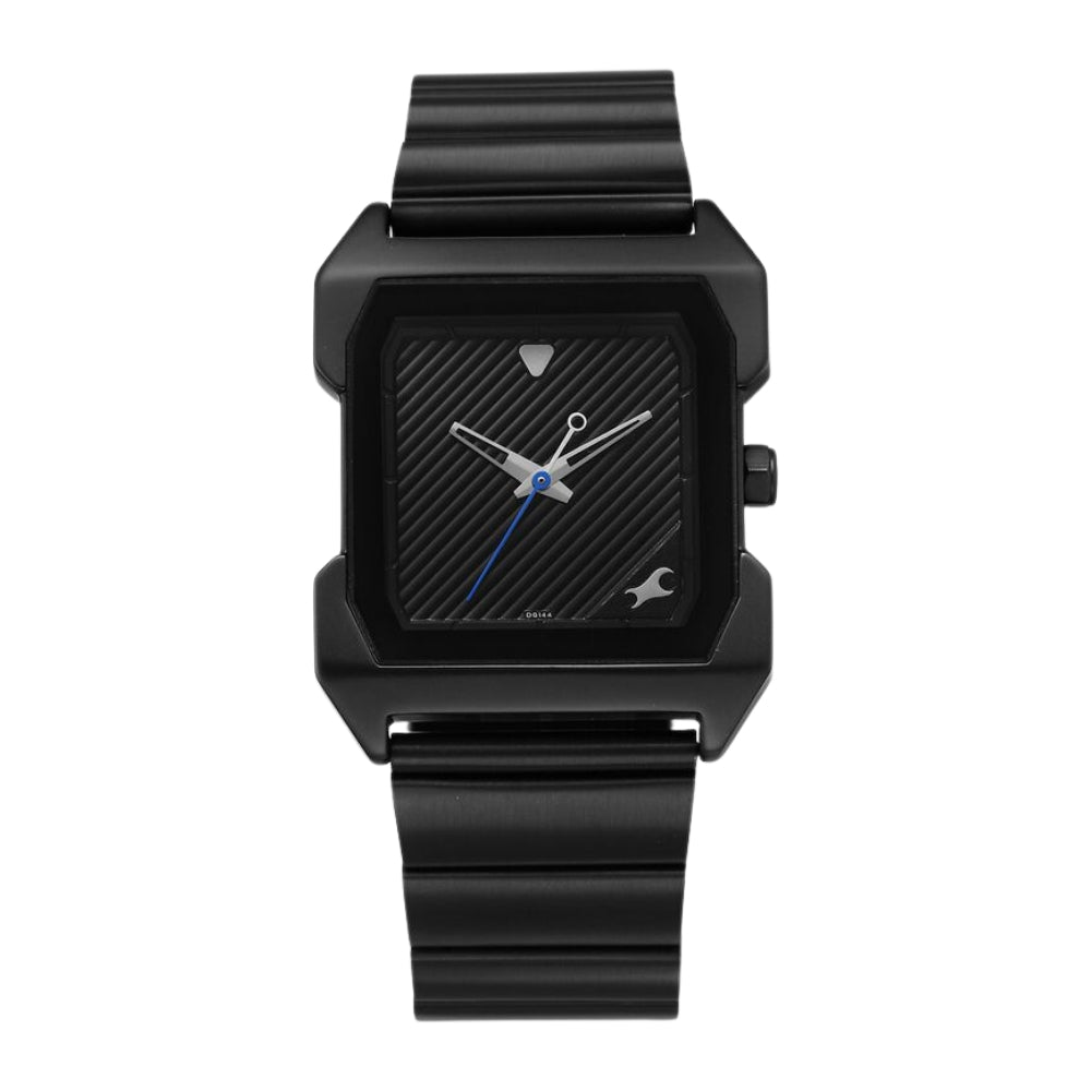 Fastrack Pulse Quartz Analog Black Dial With Black Stainless steel Strap Watch for Guys 1474NM02