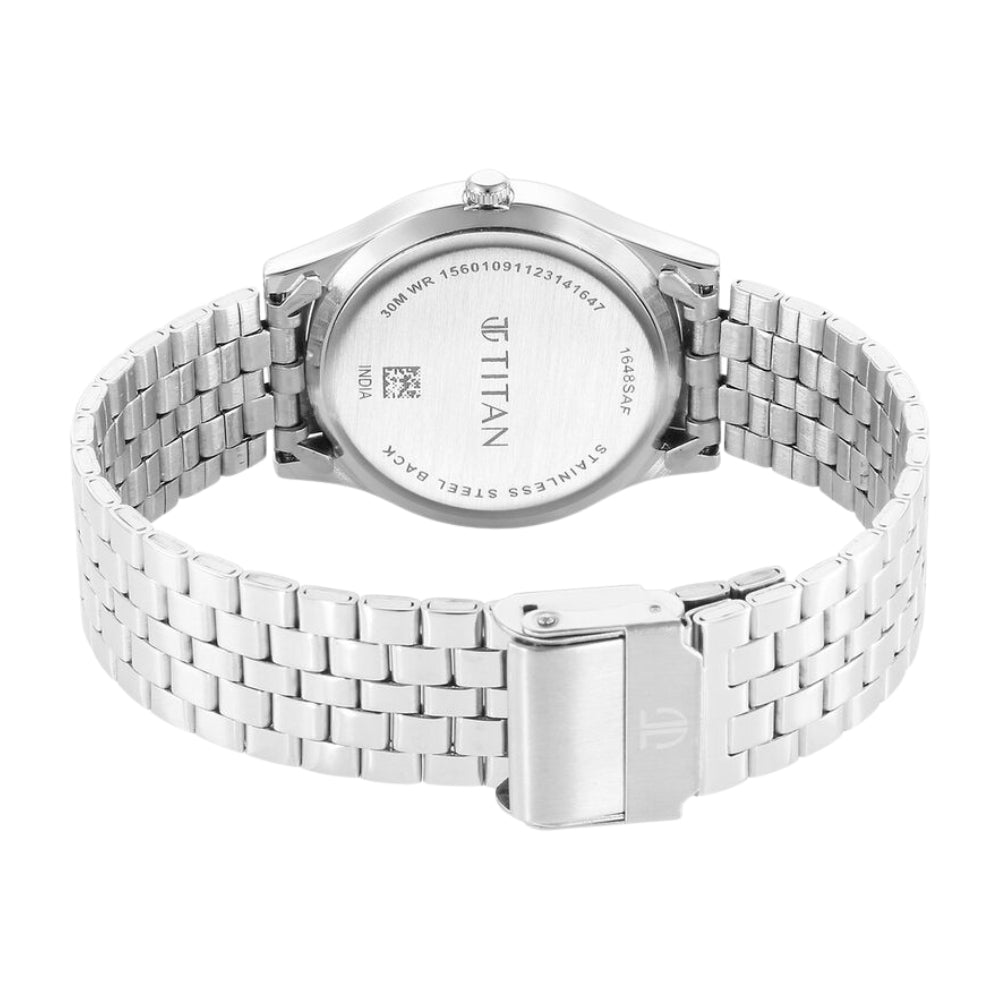 Titan Karishma Zing Quartz Analog Green Dial Stainless Steel Strap Watch for Men 1648SM01