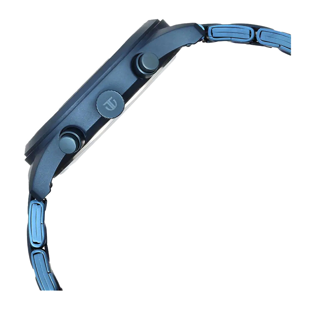 Titan Neo Splash Quartz Multifunction Blue Dial Stainless Steel Strap Watch for Men 1805QM07