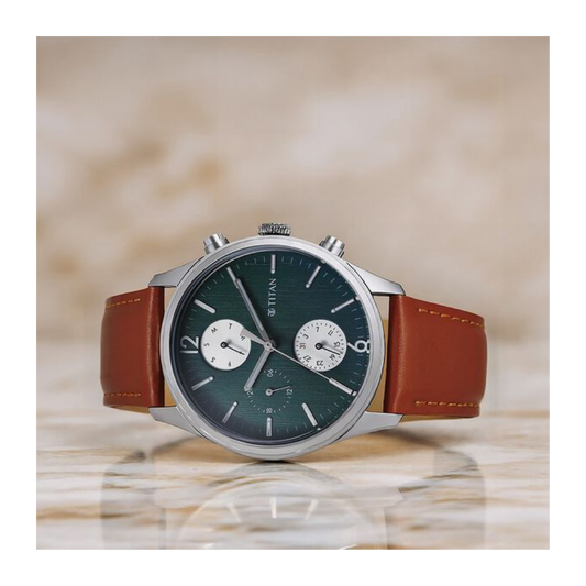 Titan Wrist Wit Quartz Analog with Day and Date Grey Dial Leather Strap Watch for Men 1805SL11