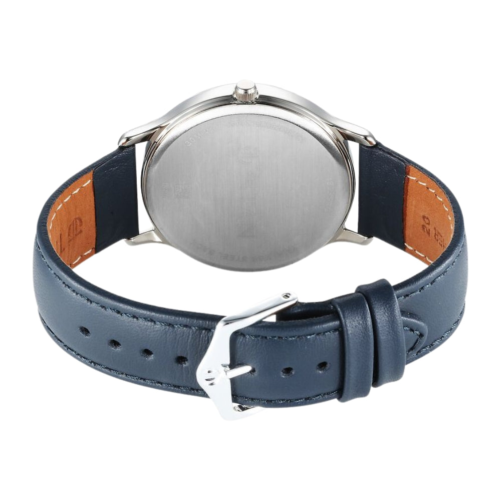 Titan Karishma Quartz Analog Blue Dial Leather Strap Watch for Men 1825SL14