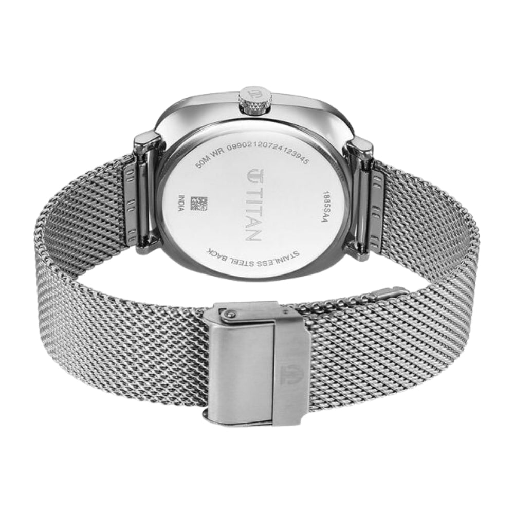 Titan Neo Curve Quartz Analog with Date Blue Dial Stainless Steel Strap Watch For Men 1885SM02