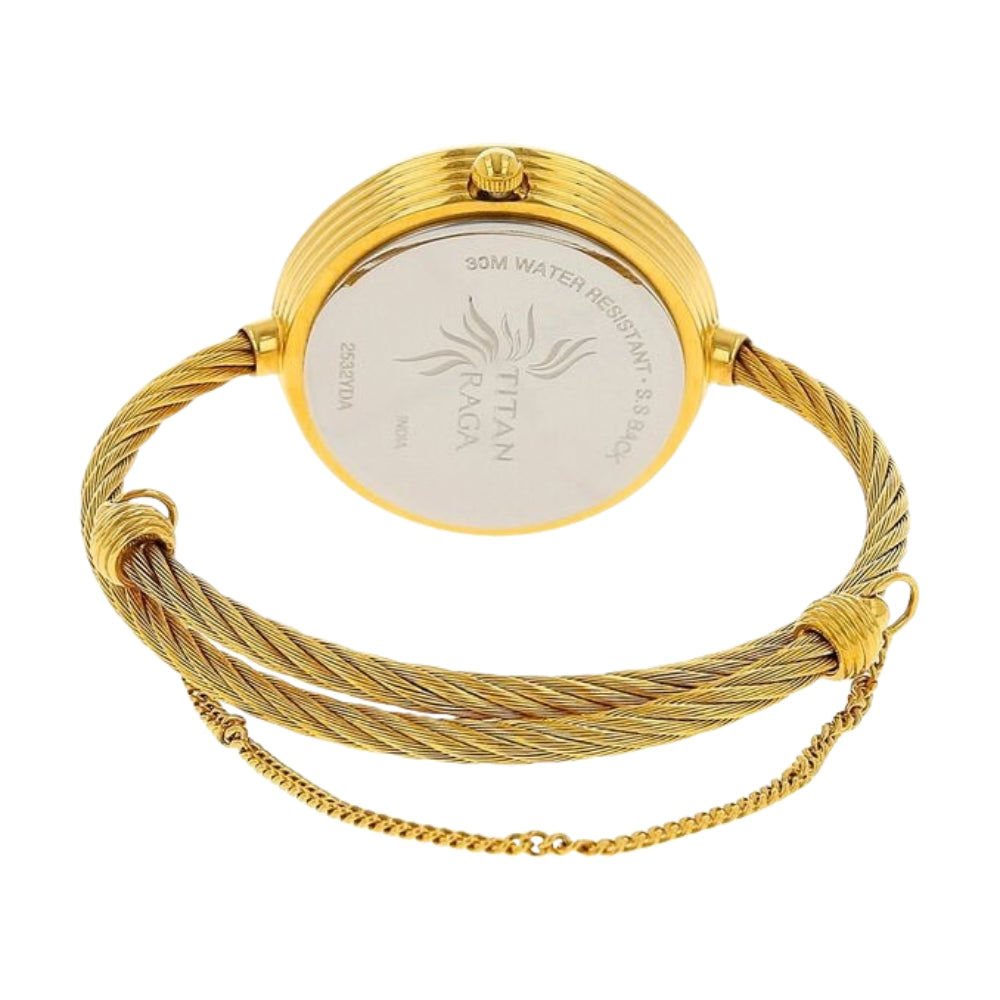 Titan Raga Garden of Eden Champagne Dial Analog Stainless Steel Strap watch for Women 2532YM01