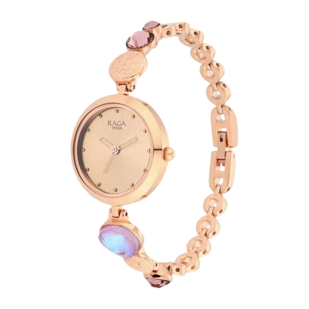 Raga Women's Charm: Elegant Mother of Pearl Dial with Ornate Strap Watch 2606WM08