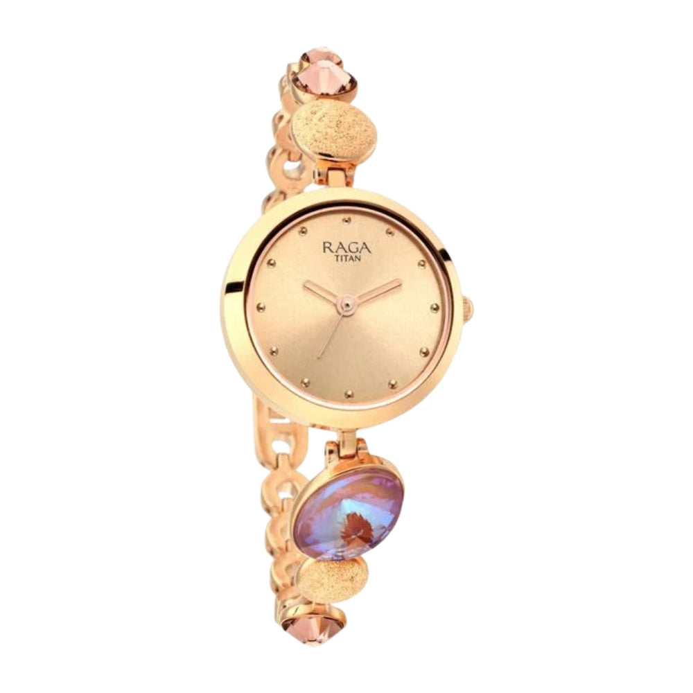 Raga Women's Charm: Elegant Mother of Pearl Dial with Ornate Strap Watch 2606WM08