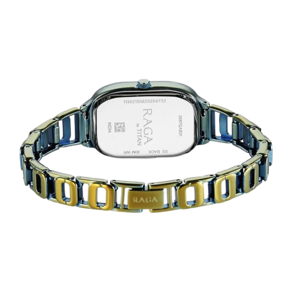 Titan Raga Chic Quartz Analog Green Dial Green Metal Strap Watch for Women 2687QM01