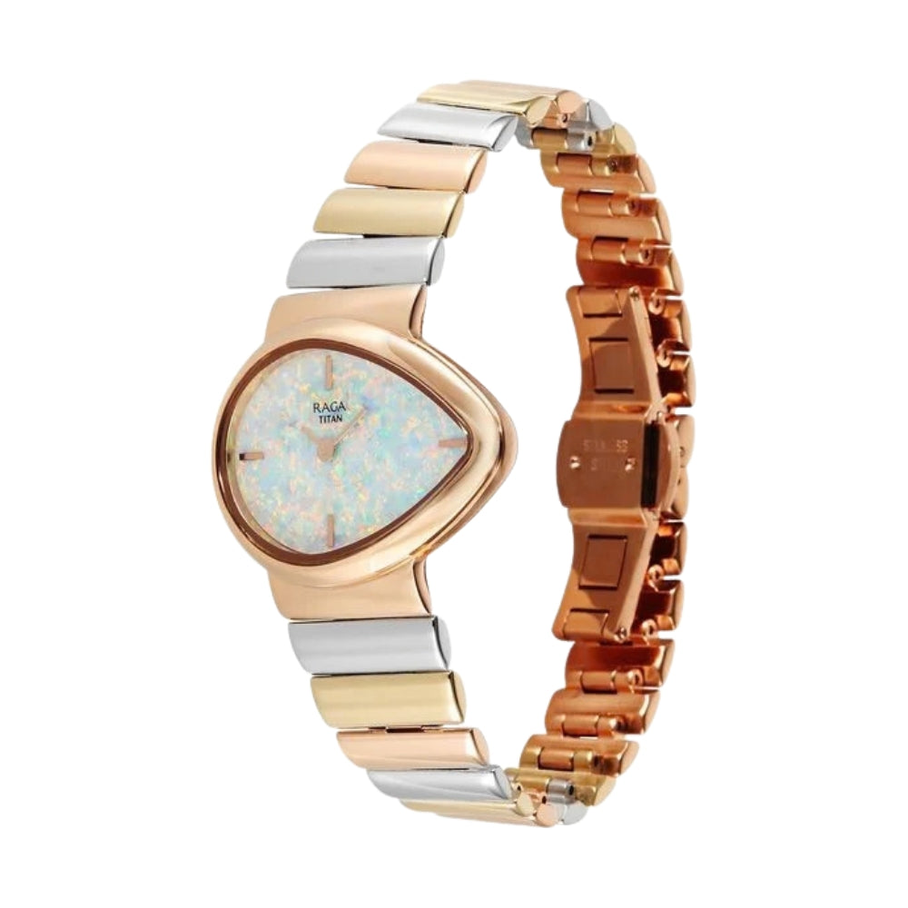 Titan Raga Opalesque Quartz Analog Multicoloured Dial Multicoloured Metal Strap Watch For Women 2814KM01