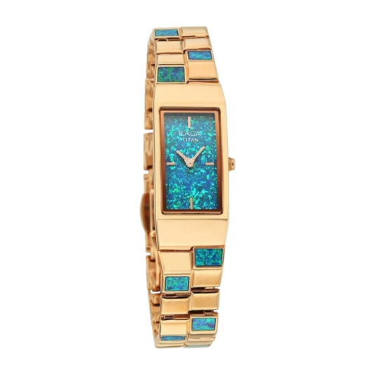 Titan Raga Opalesque Quartz Analog Multicoloured Dial Rose Gold Metal Strap Watch For Women 2815WM01