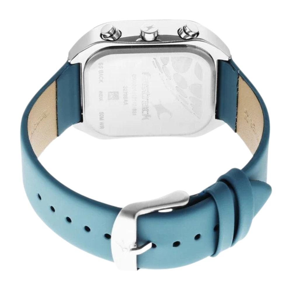 Fastrack After Dark Quartz Analog with Date White Dial Leather Strap Watch for Guys 3270SL02