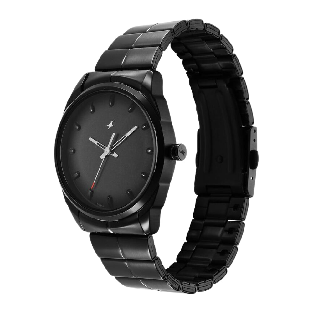 Fastrack Fastrack Quartz Analog Black Dial Black Stainless Steel Strap Watch for Guys 3273NM01