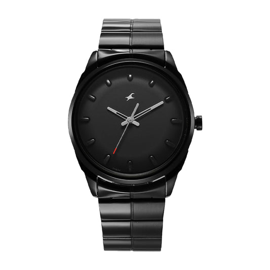 Fastrack Fastrack Quartz Analog Black Dial Black Stainless Steel Strap Watch for Guys 3273NM01