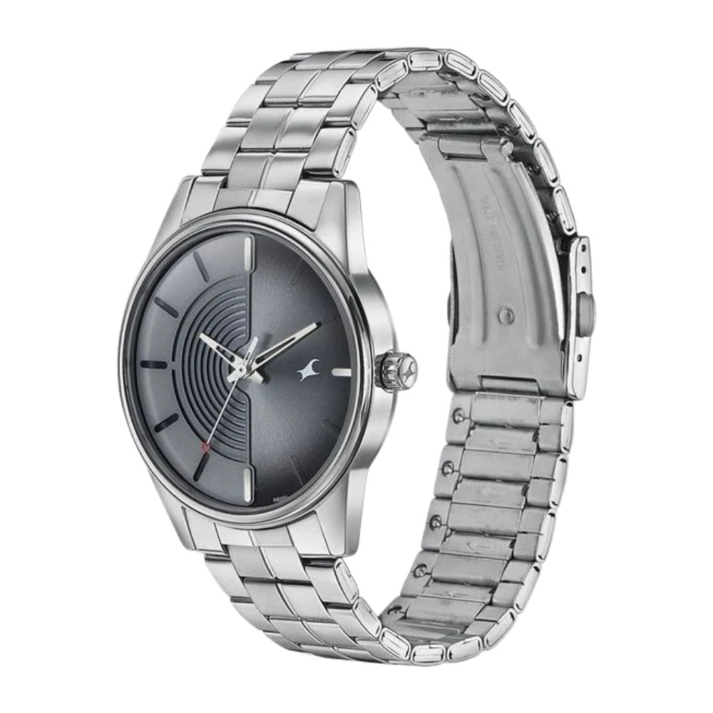 Fastrack Stunners Quartz Analog Grey Dial Stainless Steel Strap Watch for Guys 3305SM02