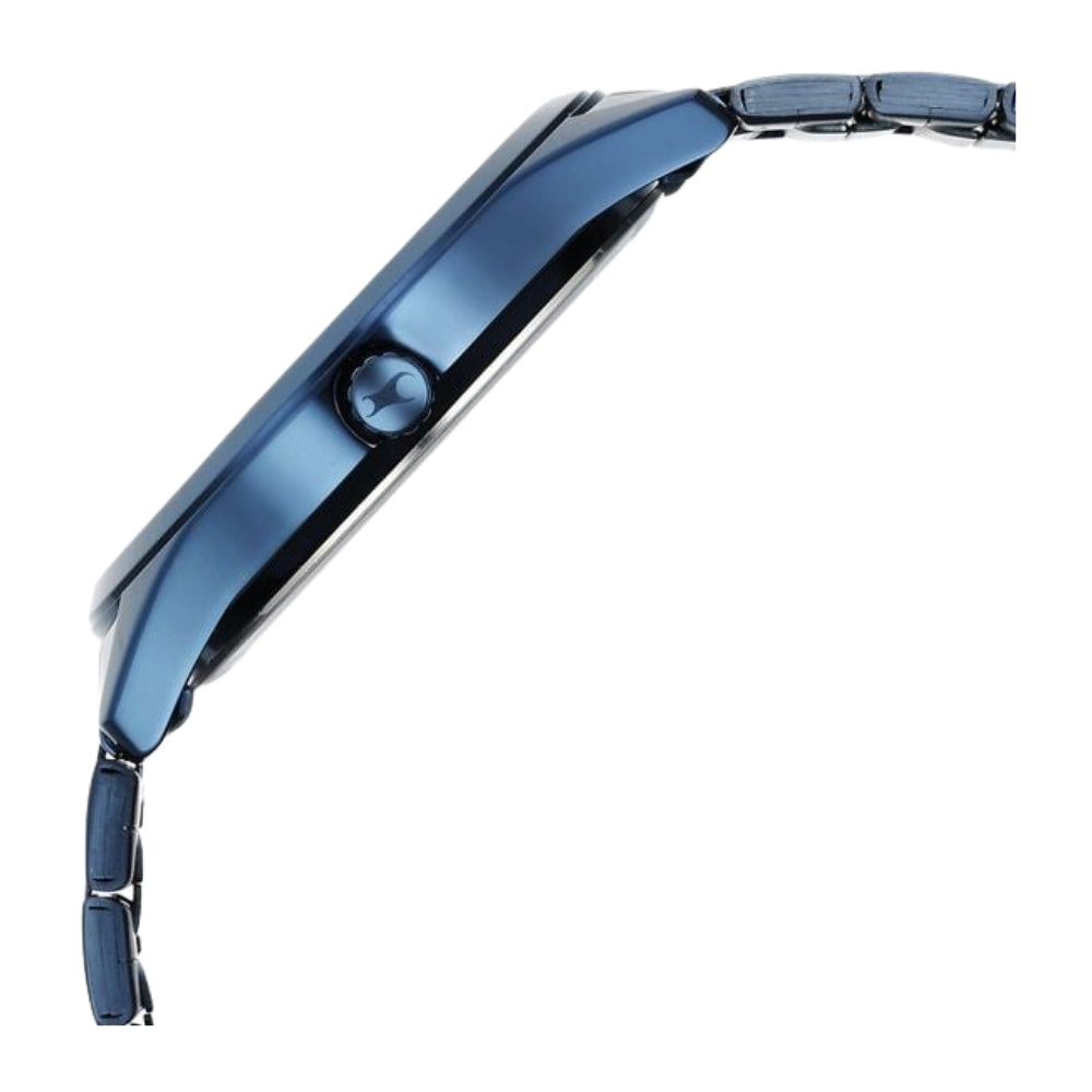 Fastrack Stunners Quartz Analog Blue Dial Blue Metal Strap Watch For Guys 3317QM01