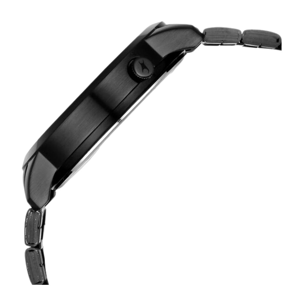 Fastrack Pulse IV Dual Time Watch for Men with Dark Blue Sunray Dial & Black Metal Strap 3340NM01