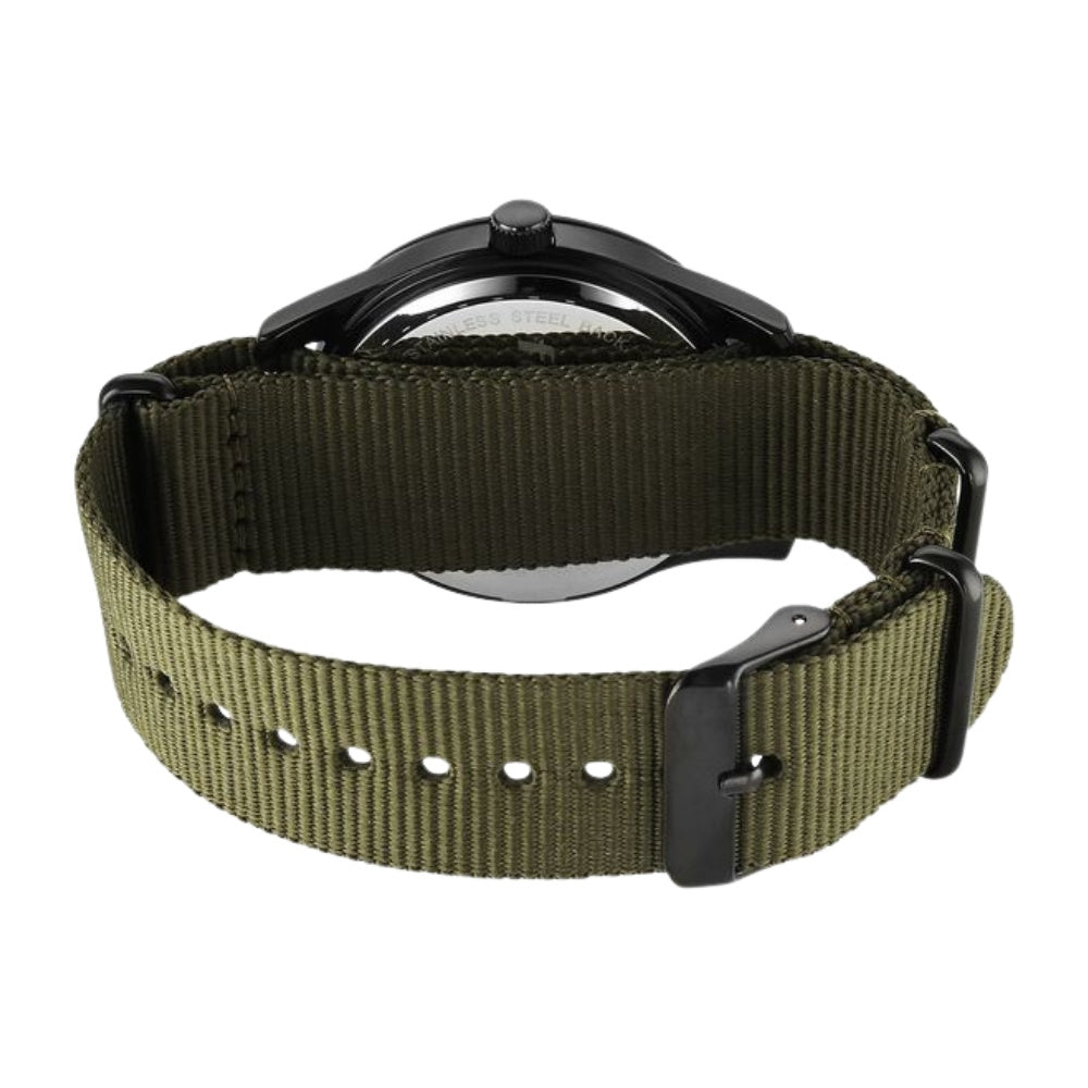 Fastrack Stunners Quartz Analog Black Dial Green Nylon Strap Watch For Guys 38214NP01