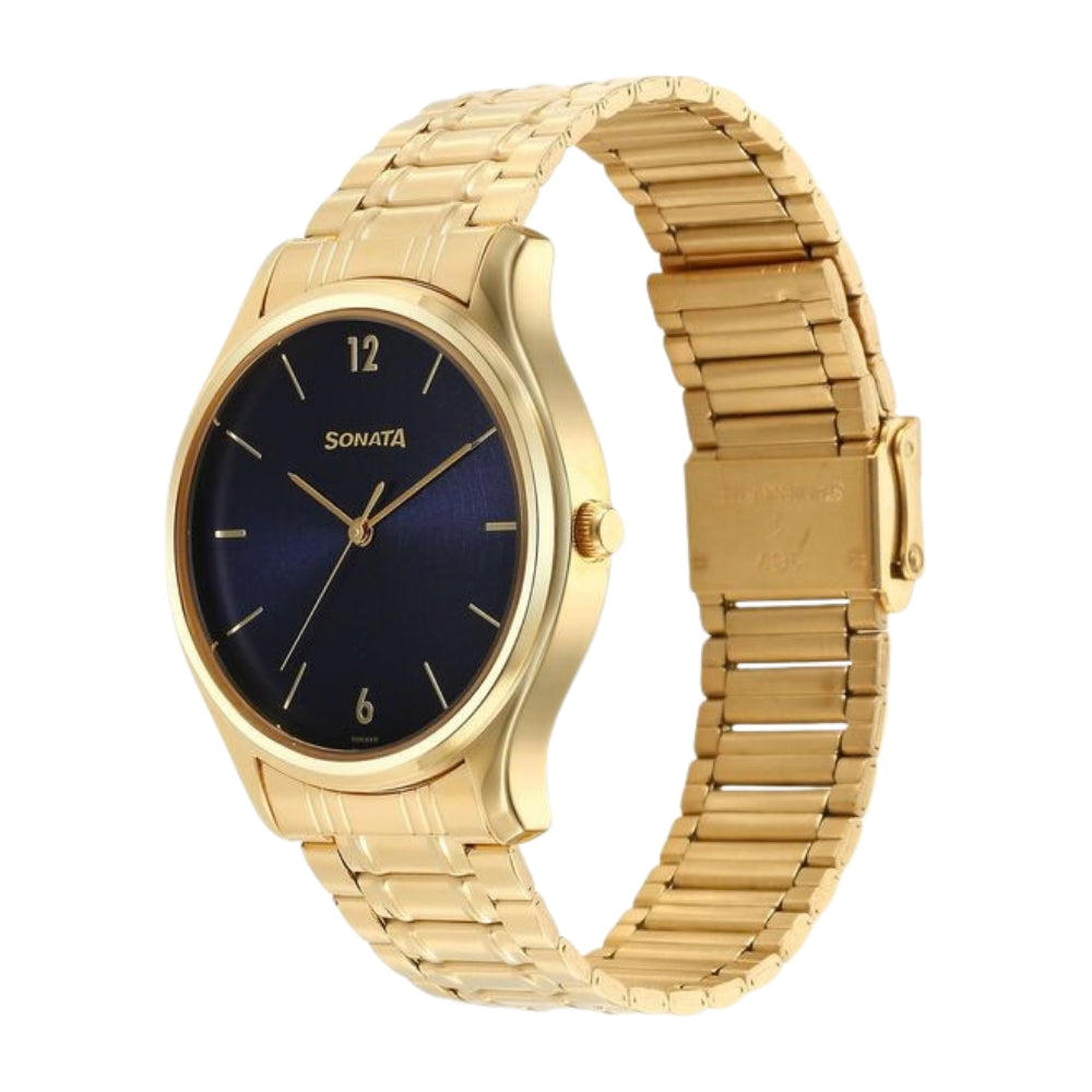 Sonata Quartz Analog Blue Dial Watch for Men 77082YM07