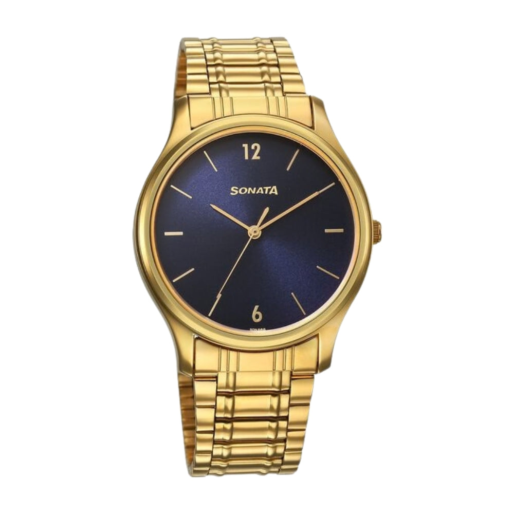 Sonata Quartz Analog Blue Dial Watch for Men 77082YM07