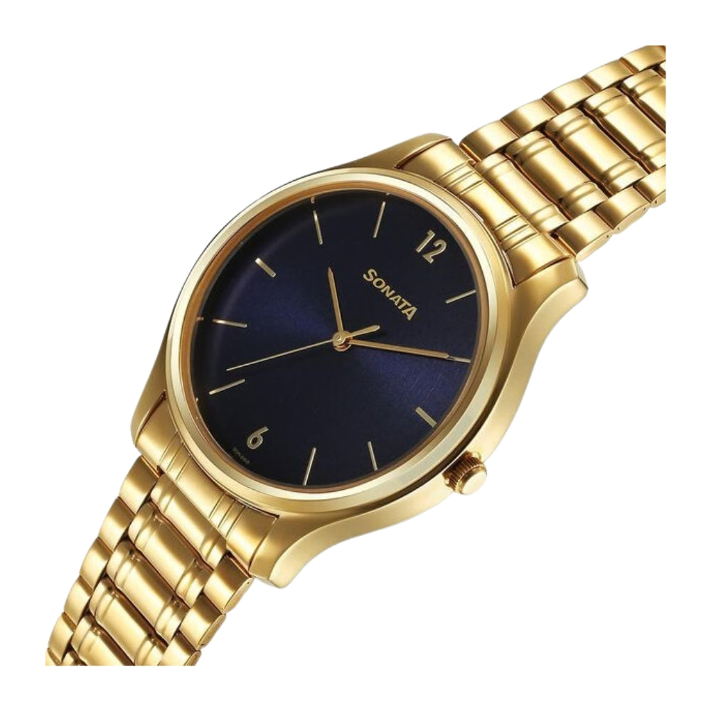 Sonata Quartz Analog Blue Dial Watch for Men 77082YM07