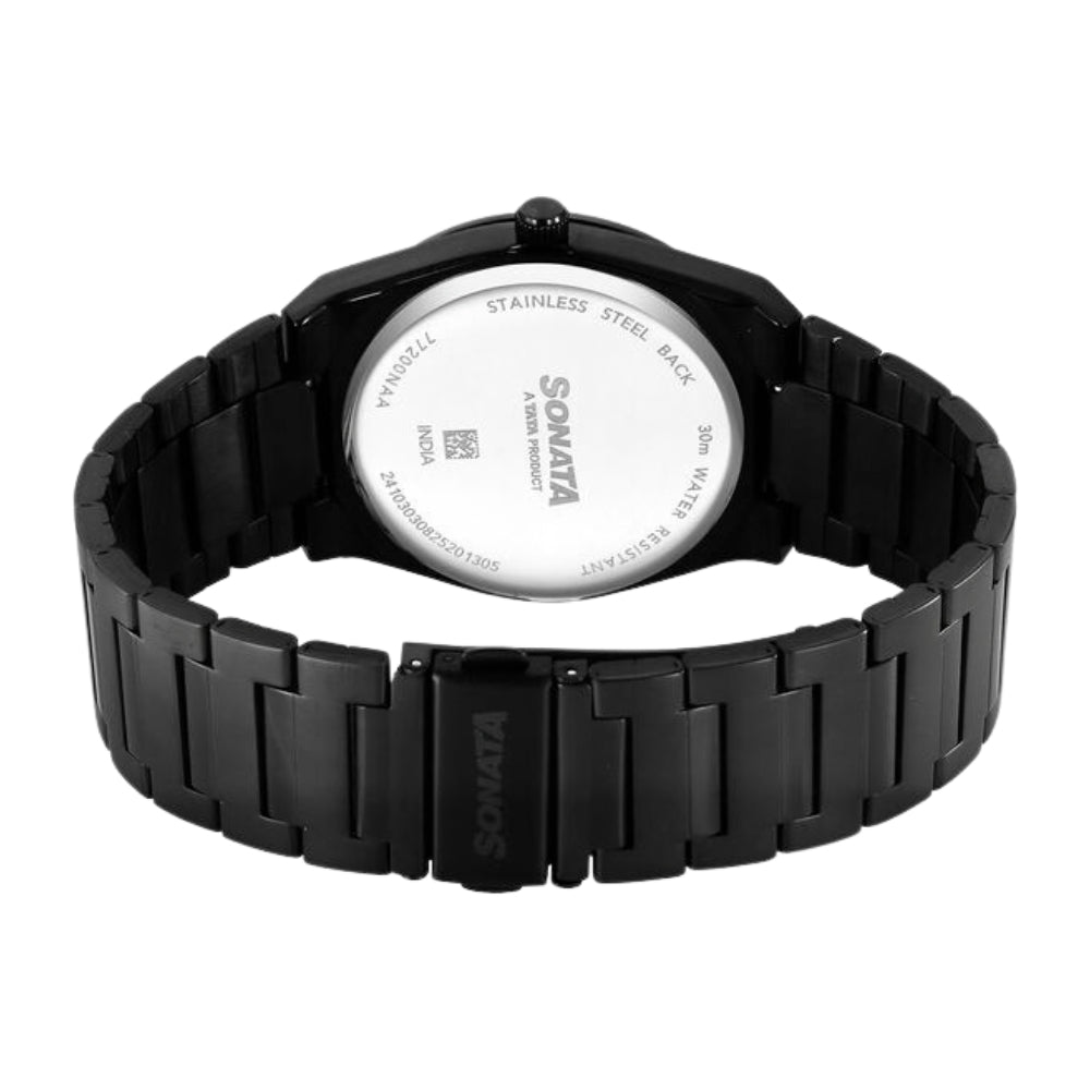 Sonata Festive Quartz Analog Multicoloured Dial Metal Strap Watch For Men 77200NM01