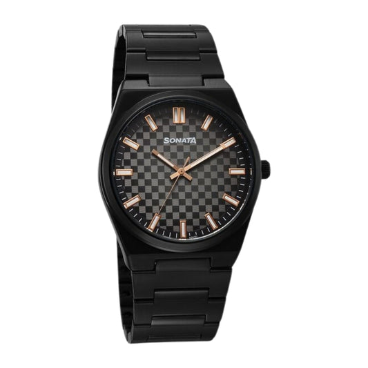 Sonata Festive Quartz Analog Multicoloured Dial Metal Strap Watch For Men 77200NM01