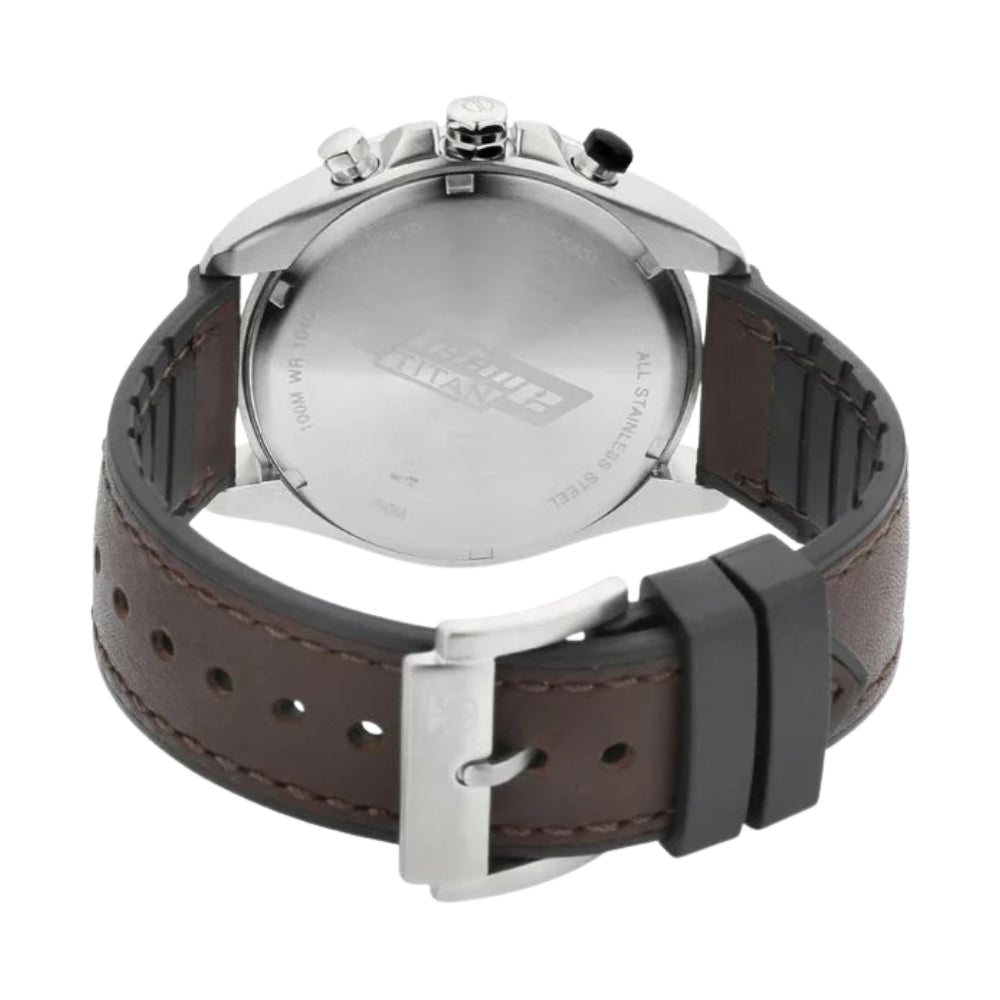 Titan Octane Hyper Lume Black Dial Quartz Multifunction Leather Strap watch for Men NU90114KP01