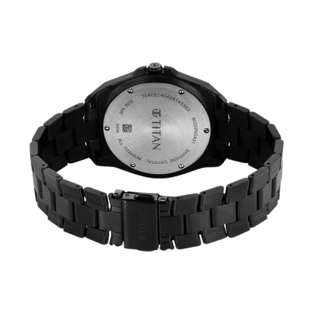 Titan Classique Titanium Sapphire Multifunction Grey Dial Grey Titanium Strap Watch For Men 90259NM01