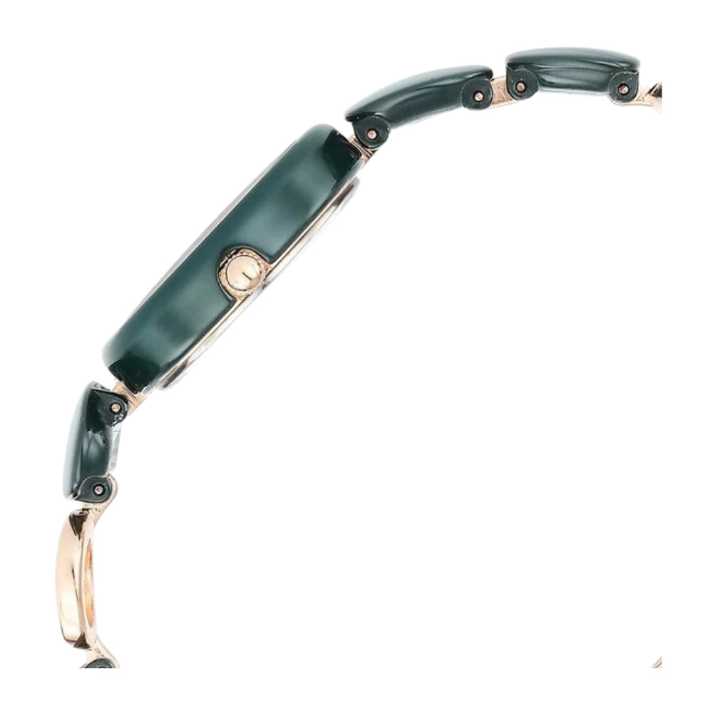 Titan Raga Ceramics Green Dial Analog Metal Strap Watch for Women 95146KD02
