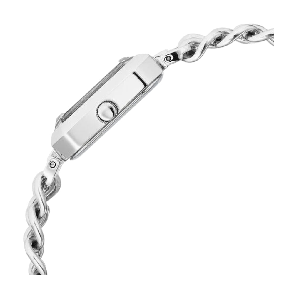 Titan Raga Showstopper Quartz Analog Silver Dial Silver Metal Strap Rectangular Shaped Watch For Women 95283SM01