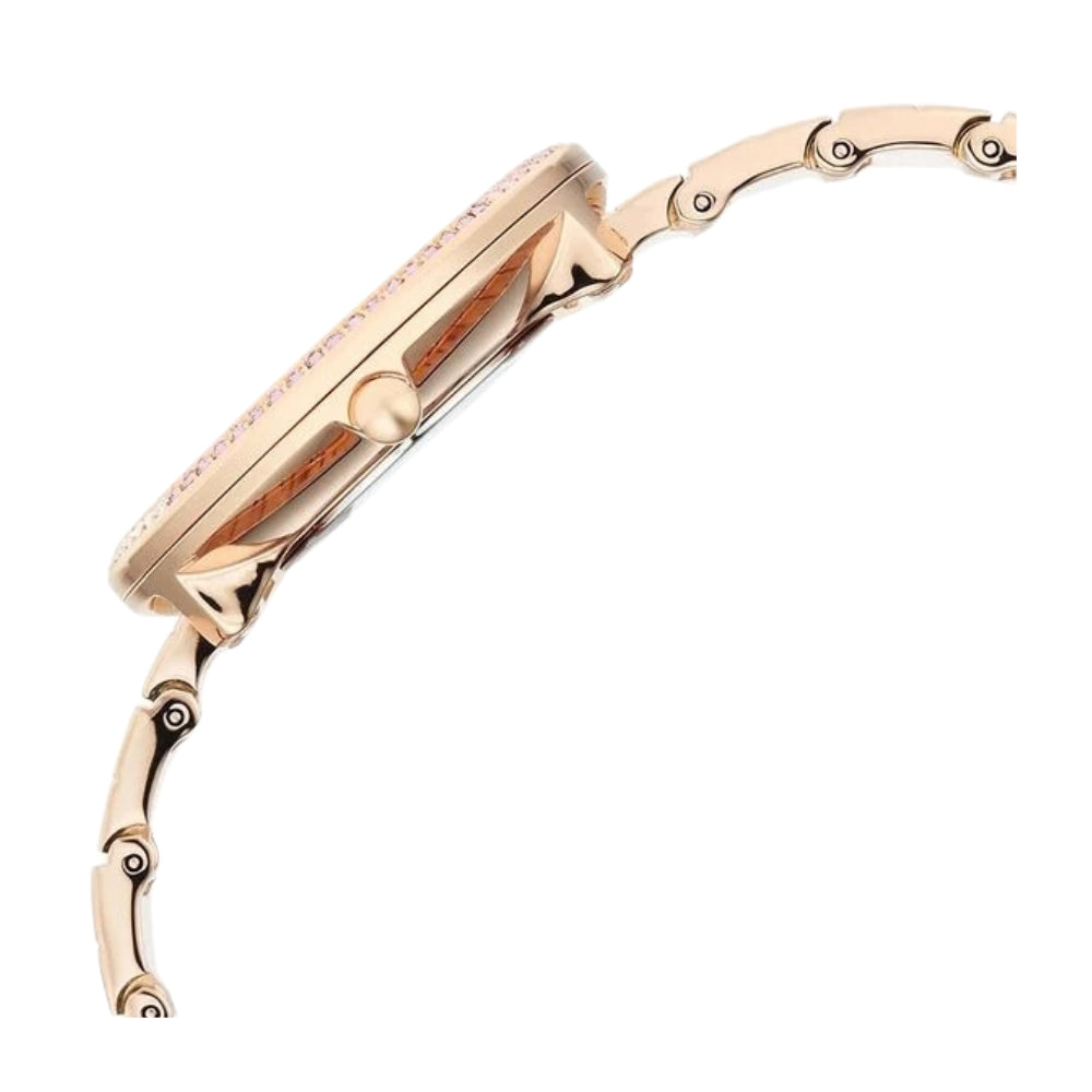 Titan Raga Glimmers Quartz Analog Mother of Pearl Dial Rose Gold Metal Strap Watch For Women 95344WM01F