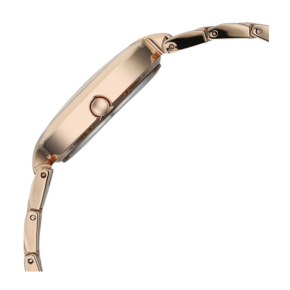 Titan Raga Showstopper Quartz Analog White Dial Rose Gold Metal Strap Watch For Women 95346WM01