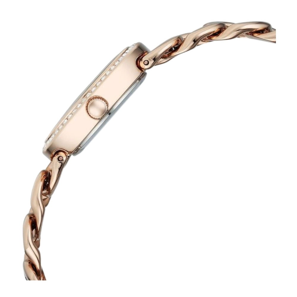 Titan Raga Spotlight Quartz Analog Grey Dial Rose Gold Metal Strap Watch For Women 95429WM01