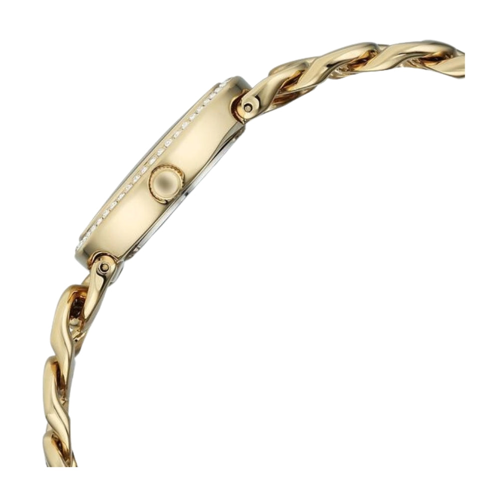 Titan Raga Spotlight Quartz Analog Blue Dial Golden Metal Strap Watch For Women 95429YM01