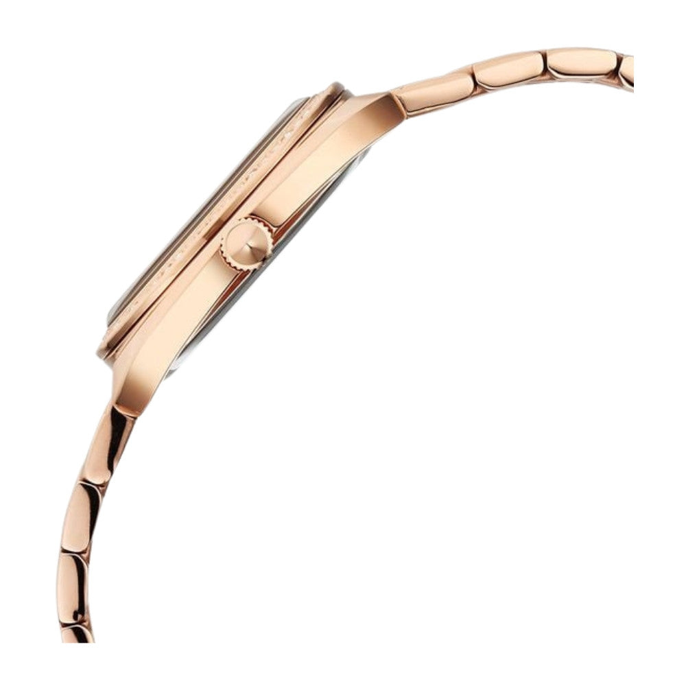 Titan Glamour Quartz Analog Blue Dial Rose Gold Stainless Steel Strap Watch For Women 95317WM01
