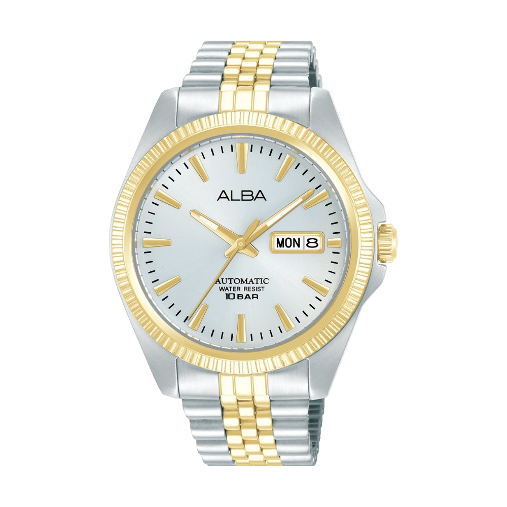 Alba Gold-Tone Fluted Bezel Automatic Watch AL4784X1