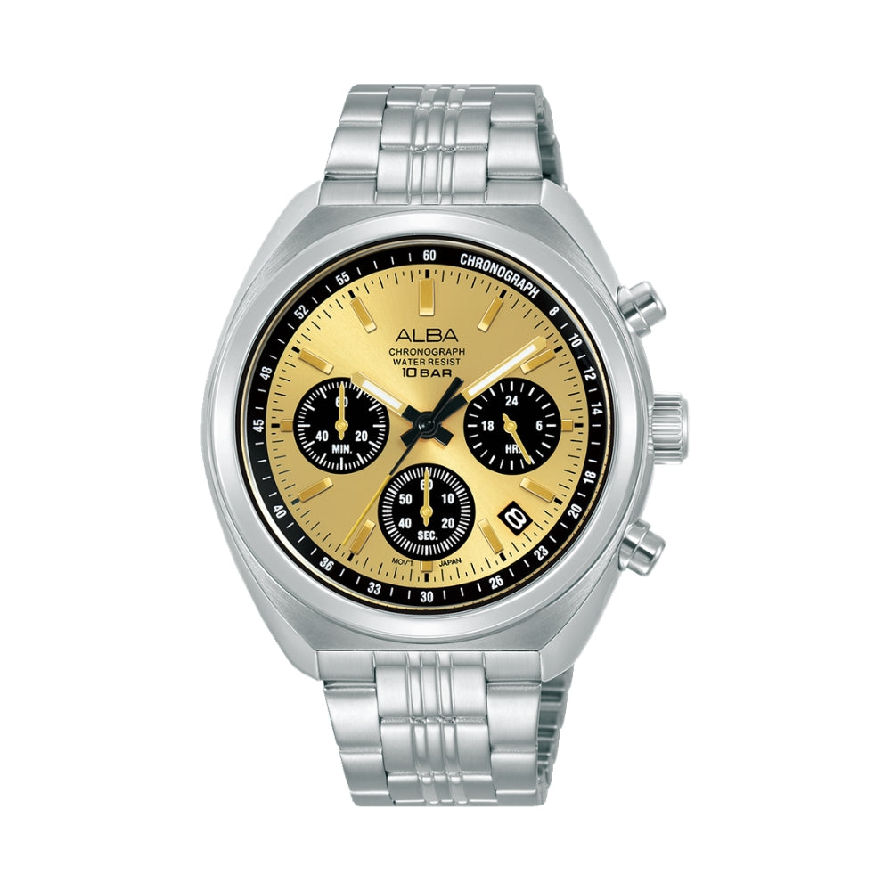 Alba Gold Dial Chronograph Watch AT3K01X1