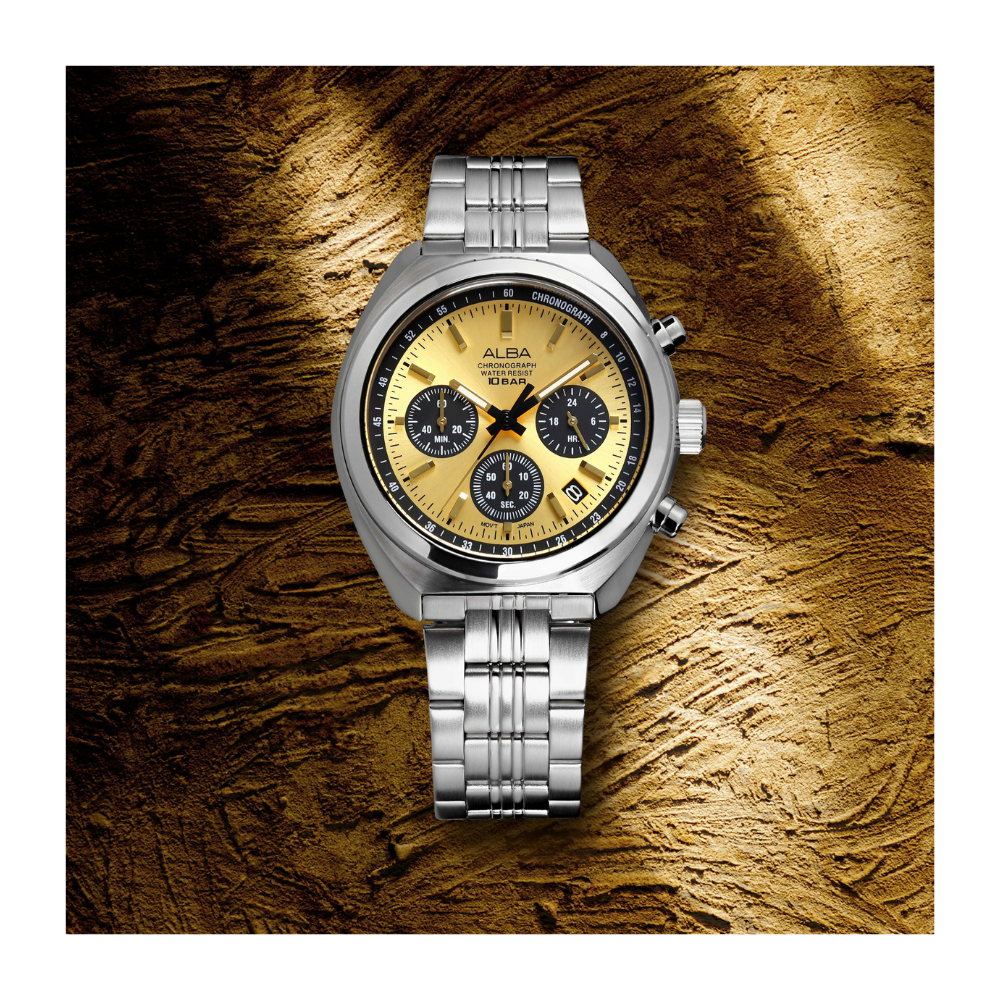Alba Gold Dial Chronograph Watch AT3K01X1