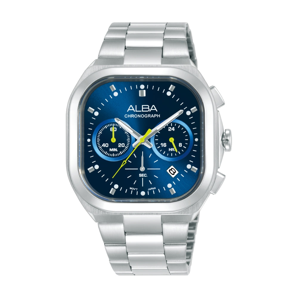 Alba Retro Sport Emerald Blue Dial Chronograph Watch AT3L01X1