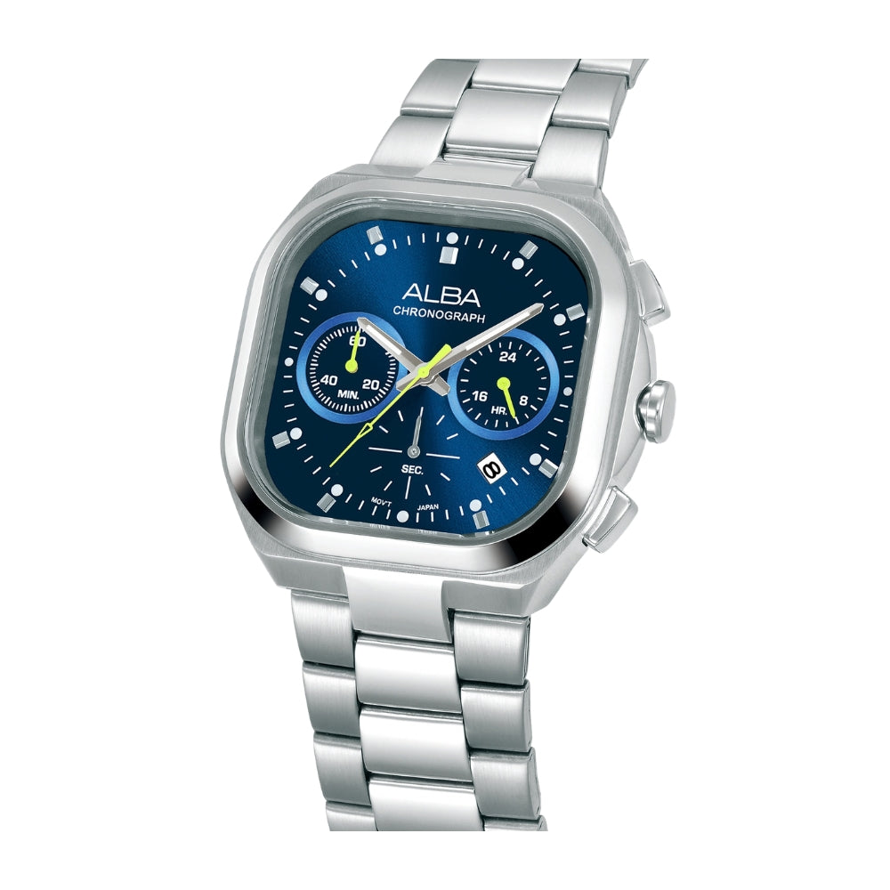 Alba Retro Sport Emerald Blue Dial Chronograph Watch AT3L01X1
