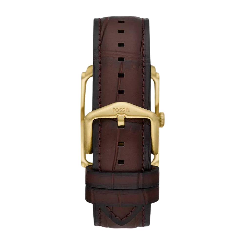 Fossil Carraway Three-Hand Brown Croco Leather Watch FS6011